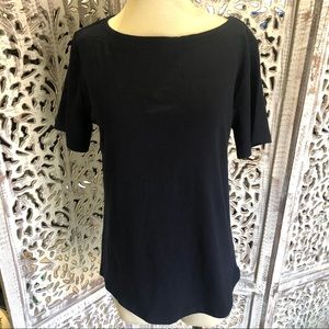 Workshop Republic Clothing Boatneck Navy Top NWT